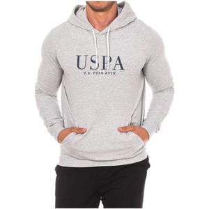 U.s. Polo Assn., Sweatshirts & Hoodies, Heren, Grijs, L, Katoen, Hoodie met verstelbaar trekkoord