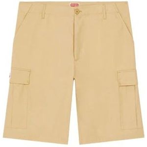 Kenzo, Korte broeken, Heren, Beige, S, Beige Cargo Shorts met meerdere zakken