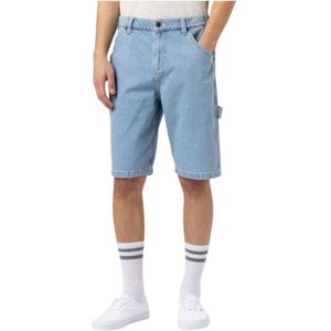 Dickies, Korte broeken, Heren, Blauw, W33, Bormuda jeans duidelijk