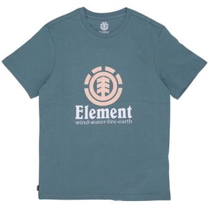 Element, Tops, Heren, Blauw, XL, Katoen, Blauwe Verticale Tee Korte Mouw Shirt