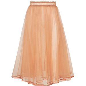 Elisabetta Franchi, Rokken, Dames, Beige, L, Tule, Roze Gouden Tule Rok Hoge Taille