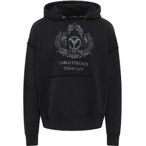 Carlo Colucci, Sweatshirts & Hoodies, Heren, Zwart, L, Hoodie, Blijf warm en stijlvol