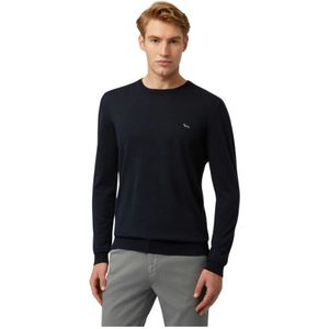 Harmont & Blaine, Katoenen en Kasjmier Crewneck Trui Blauw, Heren, Maat:4XL