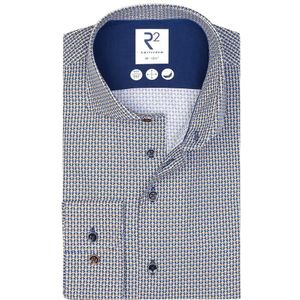R2 Amsterdam, Overhemden, Heren, Veelkleurig, XL, Katoen, Blauw Modern Fit Zakelijk Overhemd