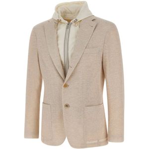 Eleventy, Blazers Beige, Heren, Maat:3XL