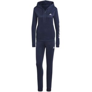 Adidas, Sport, Dames, Blauw, L, Dames Blauw en Wit Linear Trainingspak