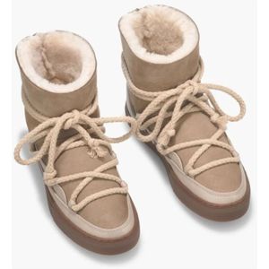 Inuikii, Schoenen, Dames, Beige, 40 EU, Leer, Beige Leren Classic Sneaker Winterlaarzen