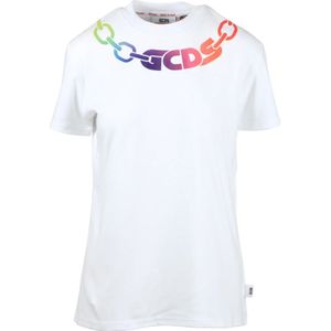 Gcds, Tops, Dames, Wit, M, Witte Logo T-Shirts Korte Mouw Crewneck