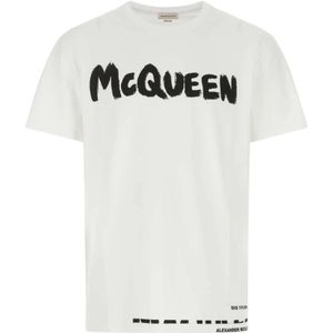 Alexander McQueen, Tops, Heren, Wit, M, Katoen, Oversized Wit Katoenen T-shirt