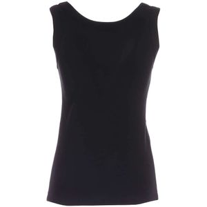 Alberta Ferretti, Tops, Dames, Zwart, XS, Katoen, Sleeveless Tops