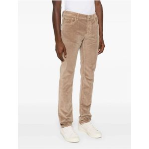 Jacob Cohën, Jeans, Heren, Beige, W30, Katoen, Geborduurde Logo Beige Katoenen Broek