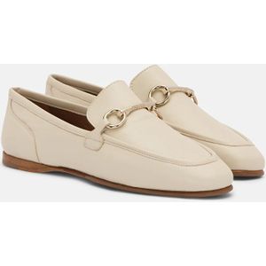 Lottusse, Schoenen, Dames, Beige, 39 EU, Off-White Lambskin Goya Stirrup Loafers Mocasin Estribo