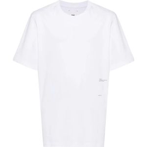 Oamc, Tops, Heren, Wit, XL, Katoen, Biologisch Katoenen Wit T-shirt met Grafische Print