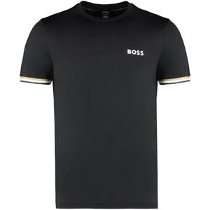 Hugo Boss, Tops, Heren, Zwart, L, Polyester, Slim Fit Techno Fabric T-shirt