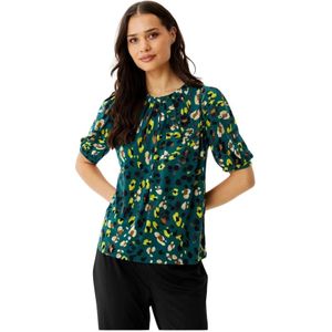 IN Front, Blouses & Shirts, Dames, Veelkleurig, 2Xl, Polyester, Groene Grazia Blouse met Pofmouwen