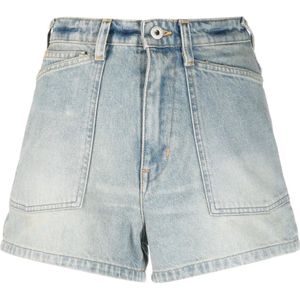 Kenzo, Korte broeken, Dames, Blauw, W28, Denim, Hoge Taille Denim Shorts