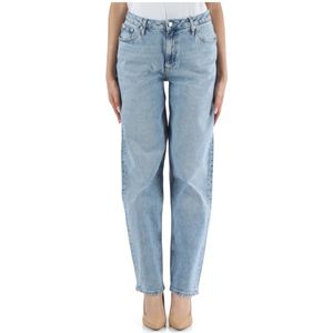 Calvin Klein Jeans, Jeans, Dames, Blauw, W26, Katoen, Straight Loose Jeans Vijf Zakken