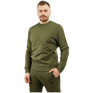 Hugo Boss, Sweatshirts & Hoodies, Heren, Groen, S, Katoen, Heren Sweatshirt Groen Ronde Hals Katoen