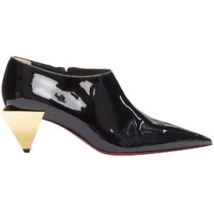 Christian Louboutin Pre-owned, Pre-owned, Dames, Zwart, 38 EU, Leer, Tweedehands leren hakken