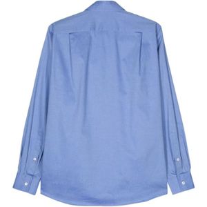 Vivienne Westwood, Overhemden, Heren, Blauw, S, Katoen, Blauwe Katoenen Poplin Button-Down Overhemd