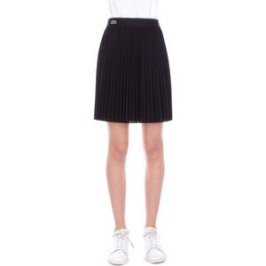 Lacoste, Zwarte elastische taille rok Zwart, Dames, Maat:S