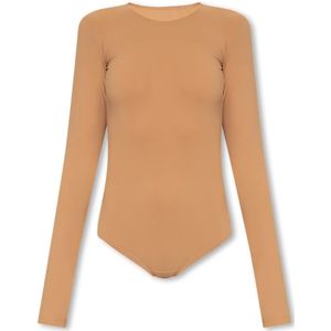 MM6 Maison Margiela, Bodysuit met lange mouwen Beige, Dames, Maat:M