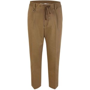 Paolo Pecora, Broeken, Heren, Bruin, M, Bruine Chino Broek met Regular Fit