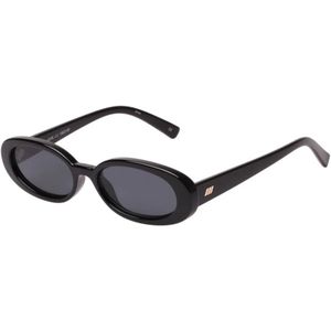Le Specs, Accessoires, Dames, Zwart, ONE Size, 90s Vertrouwen | Zwarte Ovale Zonnebril