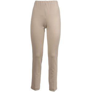 Le Tricot Perugia, Gebreide broek met elastische taille Beige, Dames, Maat:XS