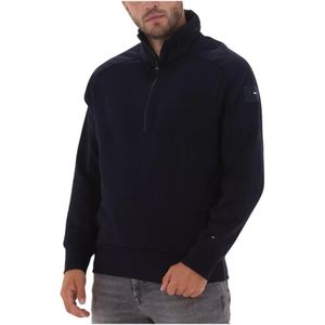 Tommy Hilfiger, Sweatshirts & Hoodies, Heren, Blauw, S, Katoen, Heren Cotton Touch Mix Media Sweater