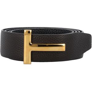 Tom Ford, Accessoires, Heren, Bruin, 105 CM, Leer, Omkeerbare T-Gesp Leren Riem