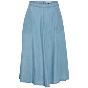 Part Two, Lichtblauwe Denim A-Lijn Rok Blauw, Dames, Maat:2XL