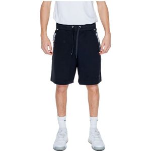 Moschino, Korte broeken, Heren, Zwart, XL, Katoen, Zwarte Kanten Detail Katoenen Shorts
