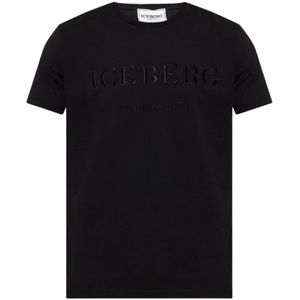 Iceberg, T-shirt with logo Zwart, Heren, Maat:S