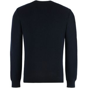 Paul & Shark, Truien, Heren, Blauw, M, Wol, Ribgebreide Crew-Neck Wollen Trui