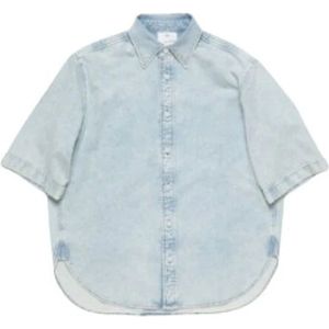 Acne Studios, Blouses & Shirts, Dames, Blauw, S, Denim, Blauwe Jeansblouse met knopen