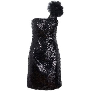 Pierre Cardin, Kleedjes, Dames, Zwart, L, Polyester, Paillettes Dress Mod. 5330