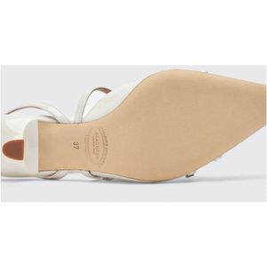 Scarosso, Schoenen, Dames, Wit, 37 EU, Leer, Elegante T-bar pumps met verstelbare gespen