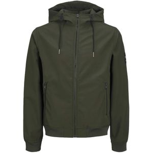 Jack & Jones, Sweatshirts & Hoodies, Heren, Groen, 3Xl, Polyester, Groene jas met rits