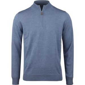 Stenströms, Sweatshirts & Hoodies, Heren, Blauw, XL, Blauwe Merino Half Zip Sweatshirt