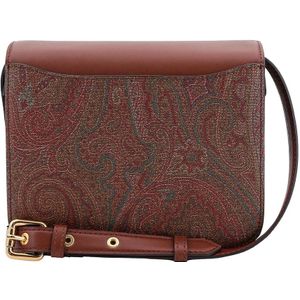 Etro, Tassen, Dames, Bruin, ONE Size, Leer, Bruine Schoudertas met Paisley Motief