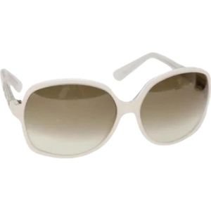 Gucci Vintage, Pre-owned, Dames, Wit, ONE Size, Pre-owned Plastic sunglasses
