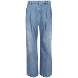 Brunello Cucinelli, Straight Jeans Blauw, Dames, Maat:S