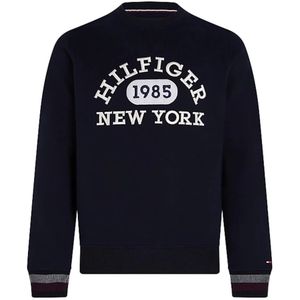 Tommy Hilfiger, Sweatshirts & Hoodies, Heren, Blauw, L, Katoen, Blauwe Monotype Collegiate Crewneck voor Heren