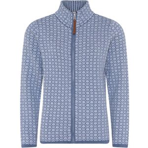 Skovhuus, Truien, Dames, Blauw, S, Katoen, Blauwe Jacquard Rits Cardigan Jas