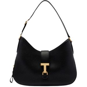 Tom Ford, Tassen, Dames, Zwart, ONE Size, Katoen, Zwarte Monarch Hobo Tas