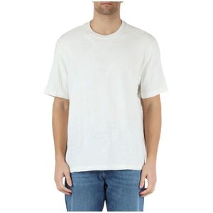 Armani Exchange, Regular Fit Katoenen T-shirt Wit, Heren, Maat:L