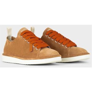 Panchic, Schoenen, Dames, Bruin, 44 EU, Suède, Suède Oranje Veterschoenen