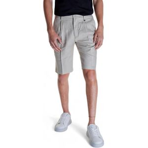 Antony Morato, Korte broeken, Heren, Beige, W40, Linnen, Beige Linnen Blend Rits Shorts