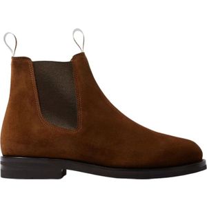 Scarosso, Handgemaakte William III Suede Chelsea Laarzen Bruin, Heren, Maat:45 EU